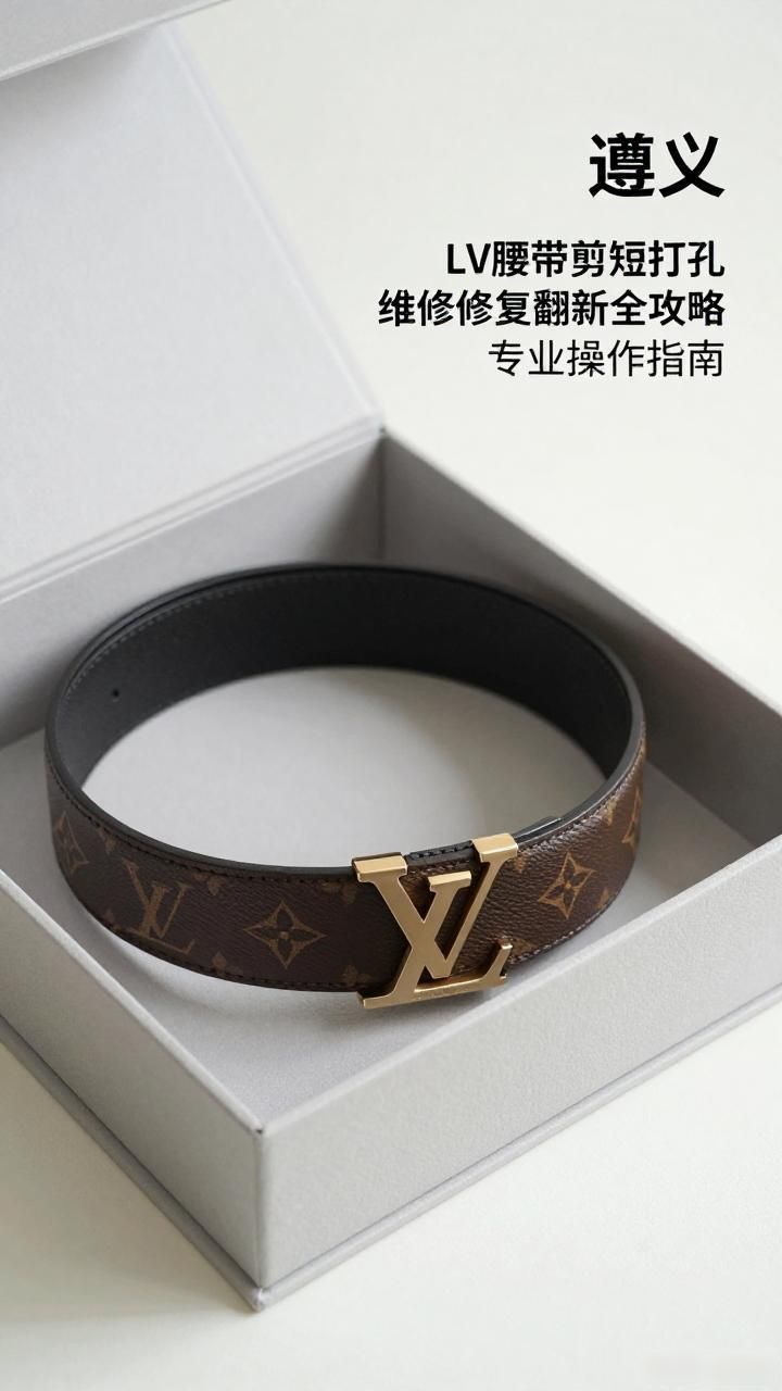 LV腰带皮带剪短打孔维修修复翻新_腰带坏了怎么修_腰带翻新方法